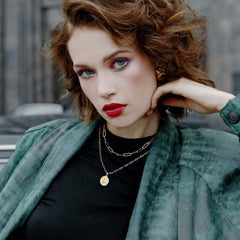 Link Chain&Medallion Dainty Gold Choker Necklaces