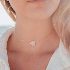 Silver Dainty Gold Choker Moonstone Necklaces