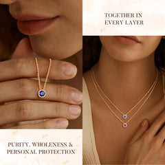 Turandoss Garnet Birthstone Necklaces for Women Trendy Dainty 14K Gold Plated Created Round Red January CZ Birthstone Pendant Necklace Personalized Jewelry Birthday Gifts for Women
