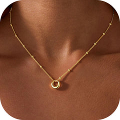 Turandoss Gold Necklace for Women Dainty Long 14K Gold Plated Small Pendant Lariat Necklaces YShaped Cute Tiny Teardrop Beaded Chain Necklace for Women Trendy Non Tarnish Jewelry Gifts