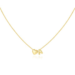 Turandoss Dainty Heart Initial Necklaces for Women 14K Gold Plated Tiny Letter Pendant Jewelry Birthday Teacher Appreciation Mothers Day Graduation Gifts for Her Mom Kids Teen Girls Wife Ideas