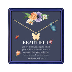 Turandoss 18K Gold Butterfly Initial Necklace for Girls Women, Dainty Letter Choker Necklace, Butterfly Birthday Gifts for Girls, Gold Jewelry, 14+2In