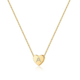 Turandoss 18K Gold Heart Initial Necklace for Girls Women, Dainty Gold Letter Zircon Pendant Necklace, Birthday Gifts for Daughter Girls, 16+2.5Inches