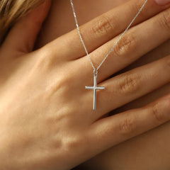 Silver Cross Necklace for Women