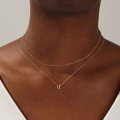 Turandoss Gold Initial Necklaces for Women Girls, Dainty Layered Pendant Necklace, Gold Jewelry for Women, Birthday Gifts for Girls 8-18