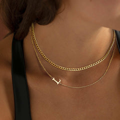Gold Layered Initial Necklaces for Women Trendy