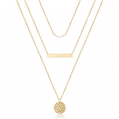 Turandoss 14K Gold Plated Layering Pearls Necklace Stack for Women Disc Pendant Choker Jewelry Trendy Birthday Teacher Appreciation Mothers Day Graduation Gifts for Her Mom Kids Teen Girls Wife Ideas