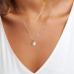 Turandoss Dainty 14K Gold Plated Layering Pearls Necklace Stack for Women Multilayer Bar Disc Pendant Choker Simple Jewelry Trendy Personalized Easter Birthday Gifts for Her Women