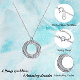 Turandoss Birthday Gifts for Women Sterling Silver Necklaces 40th 50th 60th 70th 80th 90th 40 50 60 70 80 90 Years Old 4 5 6 7 8 9 Decade Birthday Jewelry for Women Her