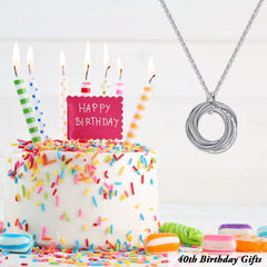Turandoss Birthday Gifts for Women Sterling Silver Necklaces 40th 50th 60th 70th 80th 90th 40 50 60 70 80 90 Years Old 4 5 6 7 8 9 Decade Birthday Jewelry for Women Her