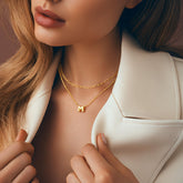 Turandoss 14K Gold Plated Initial Dainty Bubble Layering Choker Pendant Necklace for Women Letter A-Z Jewelry Trend Personalized Easter Birthday Gifts for Women Her