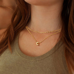 Turandoss 14K Gold Plated Initial Dainty Bubble Layering Choker Pendant Necklace for Women Letter A-Z Jewelry Trend Personalized Easter Birthday Gifts for Women Her