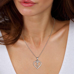 Turandoss 14K White Gold Plated Cz Initial Love Heart Pendant Necklaces for Women Girls Letter A-Z Pendant Chain Graduation Wedding Birthday Jewelry Gifts for Teen Kids Mom Wife Bride Age