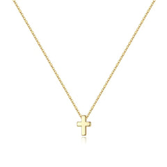 Turandoss 14K Gold Plated Dainty Tiny Small Bubble Cross Pendant Necklace for Women Girls Simple Cute Jewelry Teacher Appreciation Mothers Day Graduation Gifts for Her Mom Kids Teen Girls Wife Ideas
