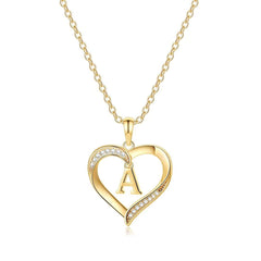 Turandoss 14K Gold Plated Dainty CZ Heart Pendant Necklace for Women Trendy Letter Charm Jewelry Birthday Teacher Appreciation Mothers Day Graduation Gifts for Her Mom Kids Teen Girls Wife Ideas