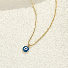 Turandoss 14K Gold Plated Charm Evil Eye Blue Eyes Amulet Pendant Necklace for Women Boho Spiritual Turkish Blue Lucky Protection Jewelry Delicate Evil Eye Birthday Gift for Women