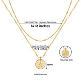 Turandoss Dainty 14K Gold Plated Layered Initial Pendant Necklace for Women Adjustable Fashion Knot Chain Letter A-Z Jewelry Birthday Gifts for Women Teen Girls Age 16-18