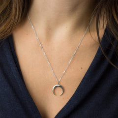 Turandoss Layered Silver Necklace for Women14K-White-Gold-Plated Crescent Layered Choker Necklace for Women Layering Necklace Silver Necklace for Women Silver Jewelry