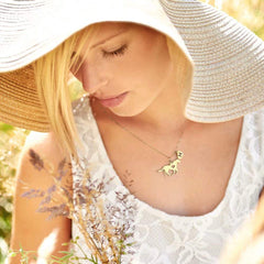 Turandoss Gold Horse Necklace for Girls Women, Horse Gifts for Women Dainty Necklace Horse Jewelry Horse Stainless Steel Pendant for Women Heart Initial A-Z Necklace for Gifts