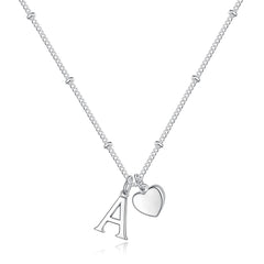 Turandoss Silver Plated Dainty Heart Chain Necklaces for Women Girls Simple Pendant Charm Initial Tiny Jewelry Teacher Appreciation Mothers Day Graduation Gifts for Her Mom Kids Teen Girls Wife Ideas