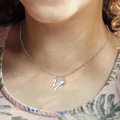 Turandoss Silver Plated Silver Dainty Heart Chain Necklaces for Women Girls Simple Pendant Charm Initial Necklace Tiny Letter A Jewelry Gifts for Women Girls Her Birthday Ideas