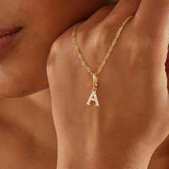 Turandoss 18K Gold Plated Heart Initial Cz Necklace for Women Girls - Dainty Cubic Zirconia Letter A-Z Choker In Pendant Jewelry Cute Stuff for Teen Girls, Personalized Christian Gifts for Women Girls