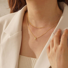 Turandoss 14K Gold Plated Layered Initial Dainty Choker Pendant Necklaces for Women Teen Girls Letter A-Z Jewelry Trendy Personalized Easter Birthday Gifts for Women Girls Her