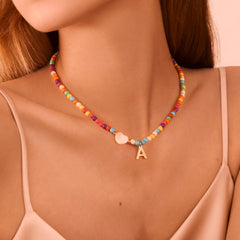 Turandoss 4 5 6 7 8 9 10 11 12 13 14 15 16 Year Old Birthday Gifts for Tween Teen Teenage Girl Gift Idea Colorful Initial Beaded Heart Choker Necklaces for Women Girls Letter A-Z Jewelry