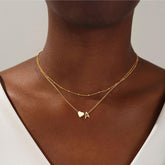 Turandoss 14K Gold Plated Dainty Heart Necklace for Women Layered Bubble Tiny Initial a-z Pendant Jewelry Personalized Birthday Gifts for Women Girls Daughter Granddaughter Niece