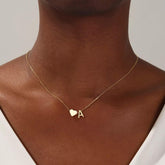 Turandoss 14K Gold Plated Dainty Heart Necklace for Women Bubble Tiny Initial A- Z Jewelry Trend Personalized Birthday Easter Gifts for Her Kid Women Teen Girls