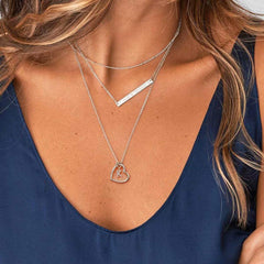 Turandoss 14K White Gold Plated Cz Initial Love Heart Pendant Necklaces for Women Girls Letter A-Z Pendant Chain Wedding Jewelry Easter Birthday Gifts for Teen Kids Mom Wife Bride Age