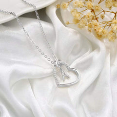 Turandoss 14K White Gold Plated Cz Initial Love Heart Pendant Necklaces for Women Girls Letter A-Z Pendant Chain Wedding Jewelry Easter Birthday Gifts for Teen Kids Mom Wife Bride Age