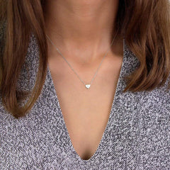 Turandoss 14K White Gold Plated Choker Cz Tiny Heart Name Pendant Necklace for Women Girls Kids Letter A-Z Cute Jewelry Personalized Birthday Gifts Gifts for Women Teen Girls