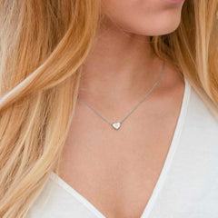Turandoss 14K White Gold Plated Choker Cz Tiny Heart Name Pendant Necklace for Women Girls Kids Letter A-Z Cute Jewelry Personalized Birthday Gifts Gifts for Women Teen Girls