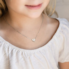 Turandoss 14K White Gold Plated Choker Cz Tiny Heart Name Pendant Necklace for Women Girls Kids Letter A-Z Cute Jewelry Personalized Birthday Gifts Gifts for Women Teen Girls