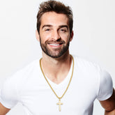 Turandoss Cross Necklaces Gifts for Boyfriend 14K White Gold Plated Dainty Box Chain Trendy Jewelry Birthday Anniversary Valentines Day Gifts for Men Boy Husband Boyfriend