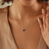 Turandoss Tanzanite Birthstone Necklace for Women Girls, 14K Gold Plated Dainty December Birthstone Necklace for Women Personalized Birthday Christmas Gifts for Women Girls