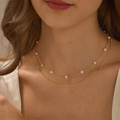 Turandoss Layered Initial Disc Pendant Necklaces for Women Jewelry Gifts - Dainty Layered Pearl Choker Silver Coin Letter A Initial Necklaces for Women Trendy Personalized Silver Jewelry Gifts for Her