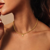 Turandoss 14K Gold Plated Dainty Beaded Initial Choker Necklace for Women Teen Girls Cute Letter A-Z Jewelry Trendy Personalized Birthday Gifts for Women Her