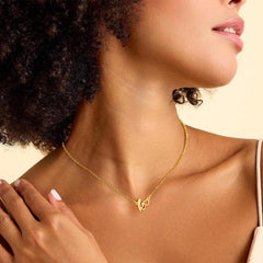 Turandoss 14K Gold Plated Dainty Initial Necklace for Women Girls Adjustable Chain Hollow Heart Tiny Letter A-Z Non Tarnish Personalized Birthday Gifts for Women