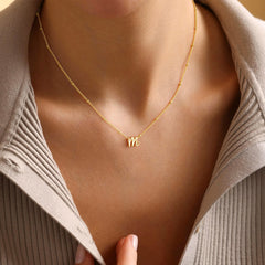 Turandoss 14K Gold Plated Dainty Initial Choker Necklace for Women Tiny Beads Heart Letter A-Z Jewelry Trendy Personalized Birthday Gifts for Women Teen Girl