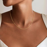 Turandoss S925 Sterling Silver Chain Necklace for Women 14K White Gold Plated Satellite Bead Chain Choker Dainty Italian Quality Sturdy Hypoallergenic Necklace 14-24 inch Jewelry Gifts for Men Women Girls