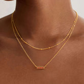 Turandoss Layered Birthstone Necklace for Women, Dainty 18K Gold Plated Birthstone Pendant Necklaces, Trendy Birthday Jewelry Gifts for Women