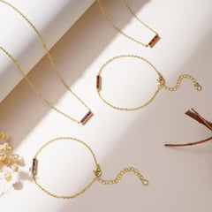 Turandoss Layered Birthstone Necklaces for Women Girls, Dainty 14K Gold Plated October Created Pink Tourmaline Birthstone Pendant Necklaces, Trendy Birthday Jewelry Gifts for Women Mothers Girls