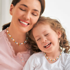 Turandoss Colorful Flower Beaded Initial Choker Necklace for Girls Women Tiny Gold Plated Pendant Letter A-Z Boho Jewelry Personalized Birthday Gifts for Women Teen Girl