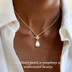Turandoss Pearl Necklaces for WomenDainty Gold Pearl Choker Pendant Necklace for Women Trendy Simple Elegant Gold Cubic Zirconia Bridal Wedding Necklace for Womens Jewelry Bridesmaid Proposal Gift