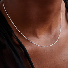 Turandoss Solid 925 Sterling Silver Chain Necklace for Women, 1.2Mm Cable Chain Necklace Shiny Sturdy Hypoallergenic Chain Necklaces, 16/18/20/22/24 Inches Dainty Silver Jewelry for Women Christmas