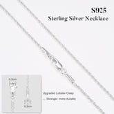 Turandoss Solid 925 Sterling Silver Chain Necklace for Women - 1.5Mm Sterling Silver Twisted Rope Chains, Hypoallergenic Soft Sturdy Necklace 16 18 20 22 24 26 Inches Jewelry Christmas Gifts Women Men