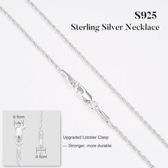 Turandoss Solid 925 Sterling Silver Chain Necklace for Women - 1.5Mm Sterling Silver Twisted Rope Chains, Hypoallergenic Soft Sturdy Necklace 16 18 20 22 24 26 Inches Jewelry Christmas Gifts Women Men