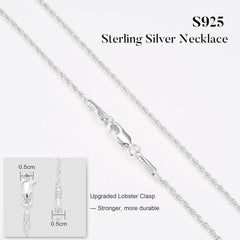 Turandoss Solid 925 Sterling Silver Chain Necklace for Women 1.5mm Sterling Silver Twisted Rope Hypoallergenic Soft Sturdy 16-26 inches Jewelry Easter Birthday Gifts for Women Men